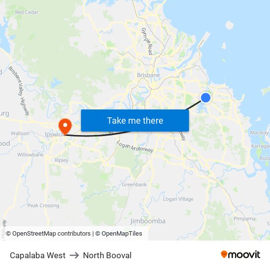 Capalaba West to North Booval map