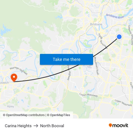 Carina Heights to North Booval map