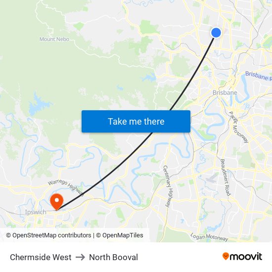 Chermside West to North Booval map