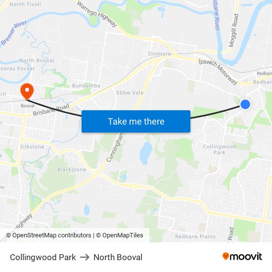 Collingwood Park to North Booval map