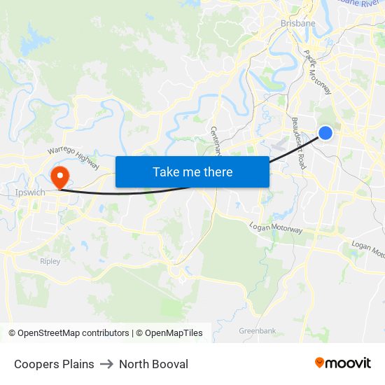 Coopers Plains to North Booval map