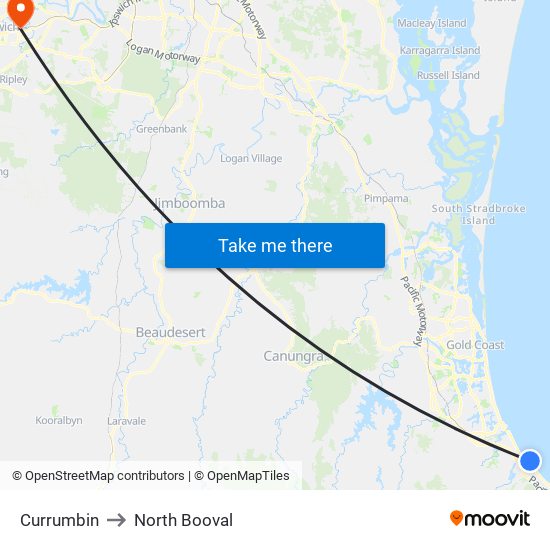 Currumbin to North Booval map
