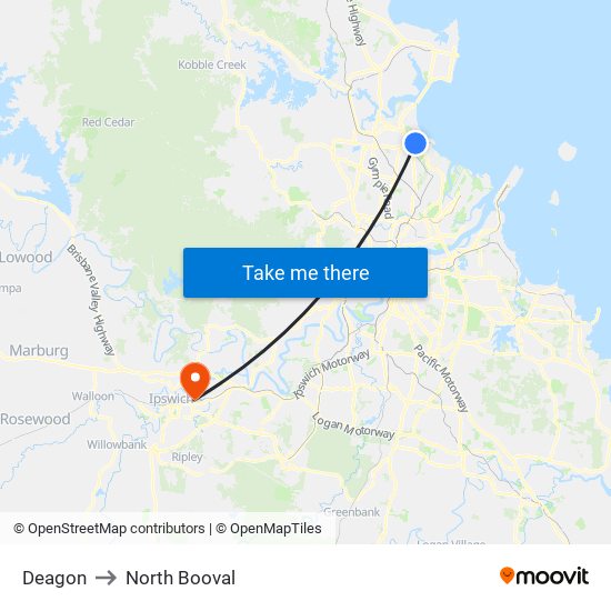 Deagon to North Booval map