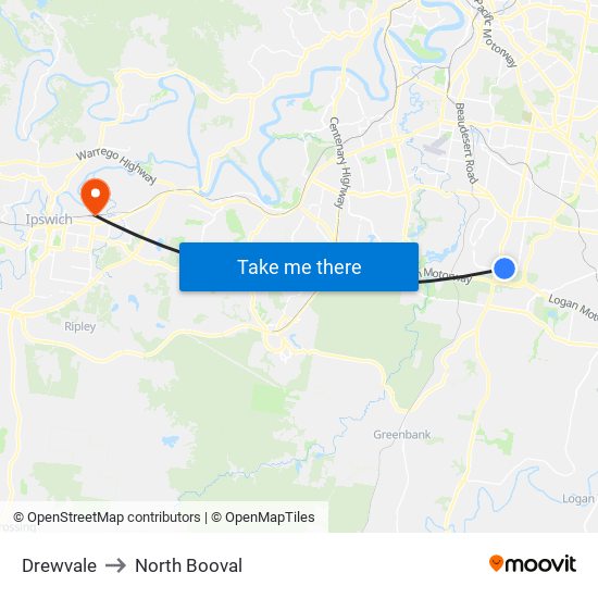 Drewvale to North Booval map