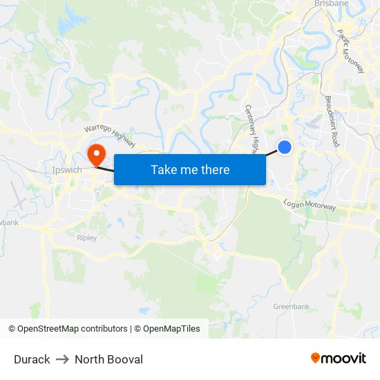 Durack to North Booval map