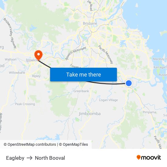 Eagleby to North Booval map