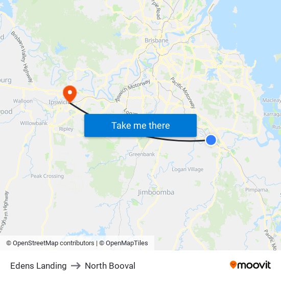 Edens Landing to North Booval map