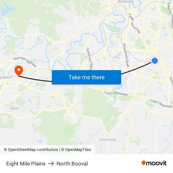 Eight Mile Plains to North Booval map