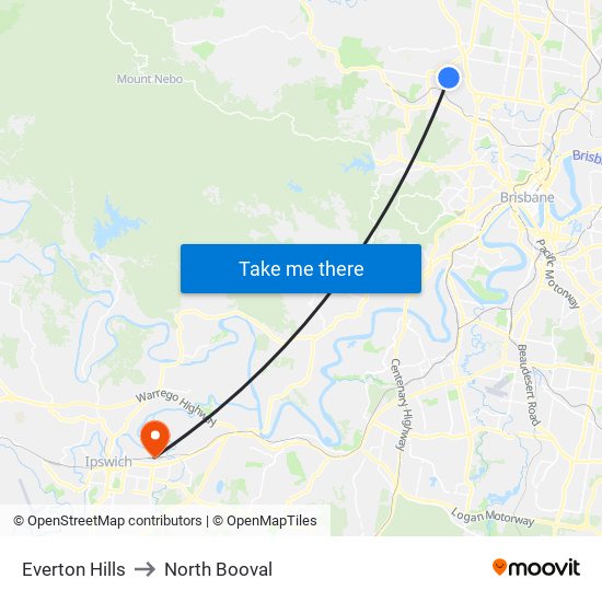 Everton Hills to North Booval map