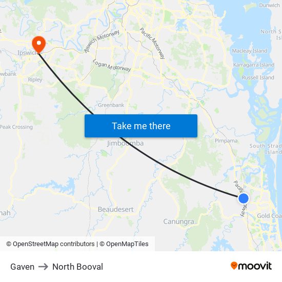 Gaven to North Booval map