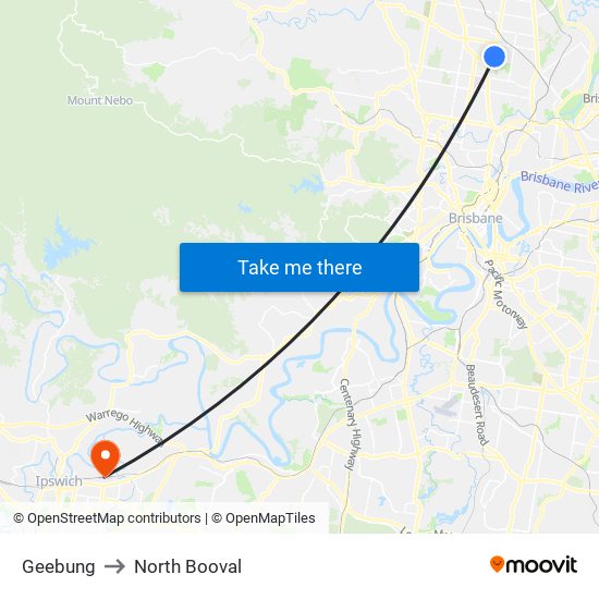 Geebung to North Booval map