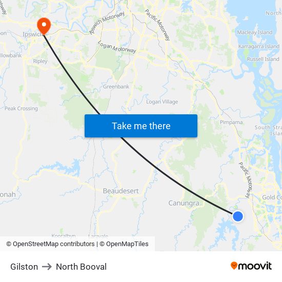 Gilston to North Booval map