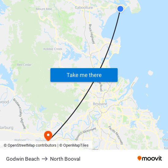 Godwin Beach to North Booval map