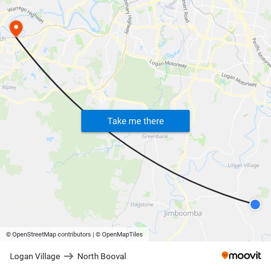 Logan Village to North Booval map