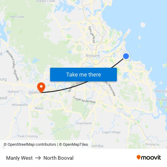 Manly West to North Booval map