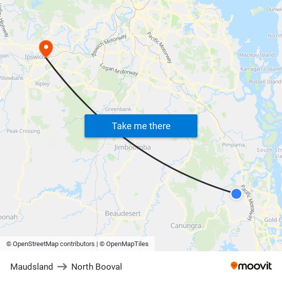 Maudsland to North Booval map