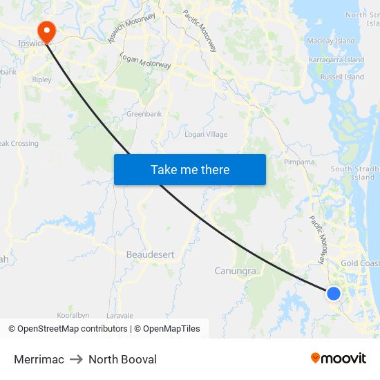 Merrimac to North Booval map