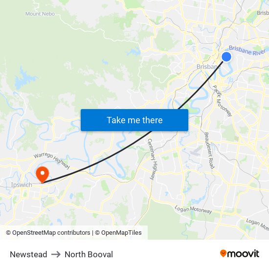 Newstead to North Booval map