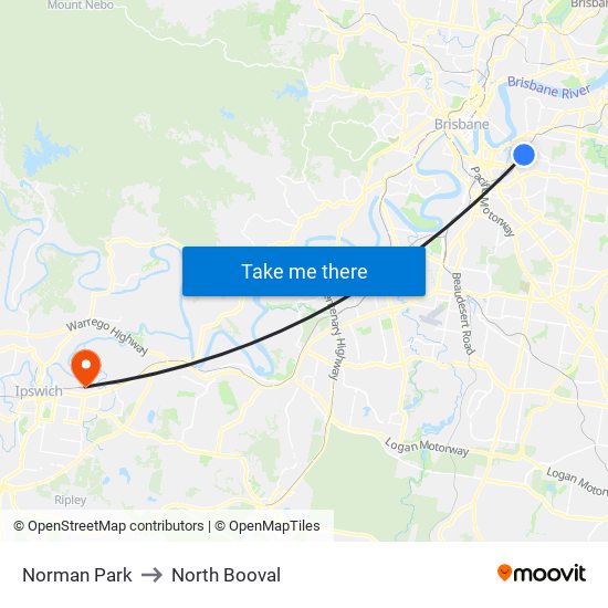 Norman Park to North Booval map