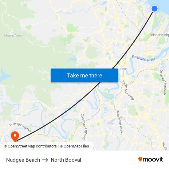 Nudgee Beach to North Booval map