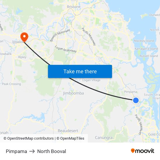 Pimpama to North Booval map