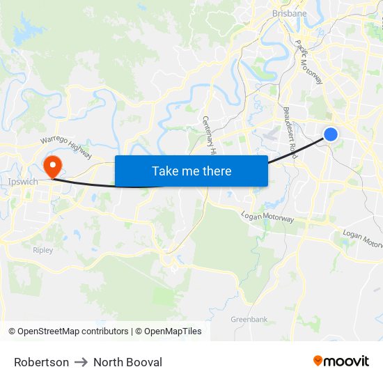 Robertson to North Booval map