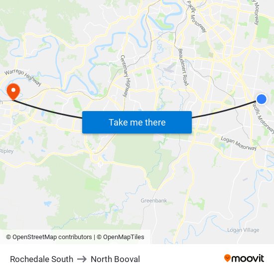 Rochedale South to North Booval map