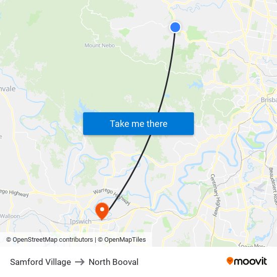 Samford Village to North Booval map