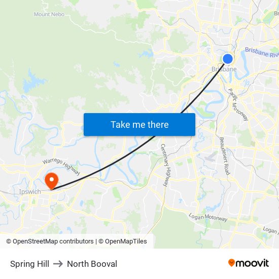 Spring Hill to North Booval map
