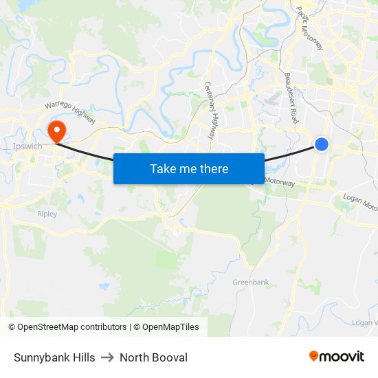 Sunnybank Hills to North Booval map
