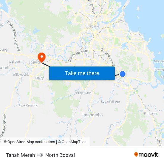 Tanah Merah to North Booval map