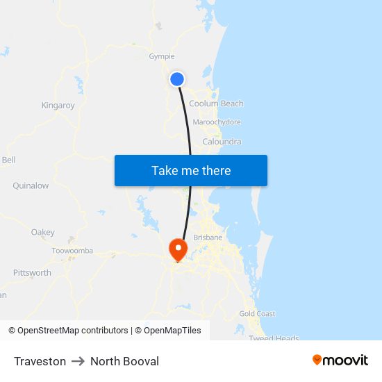 Traveston to North Booval map