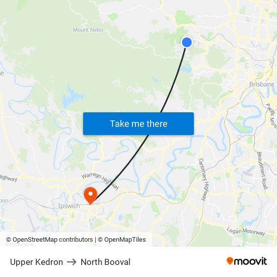 Upper Kedron to North Booval map