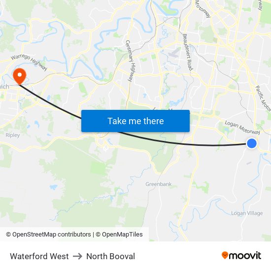 Waterford West to North Booval map