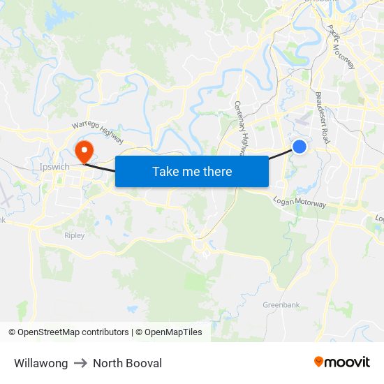 Willawong to North Booval map