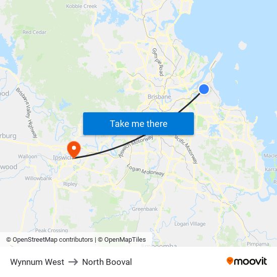 Wynnum West to North Booval map