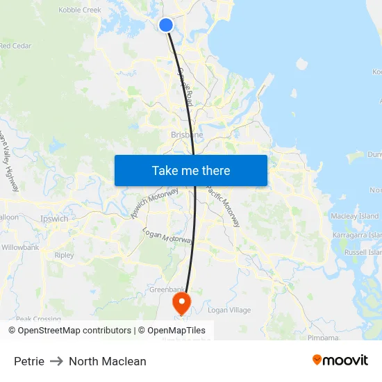 Petrie to North Maclean map