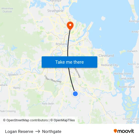 Logan Reserve to Northgate map