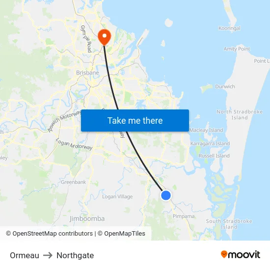 Ormeau to Northgate map