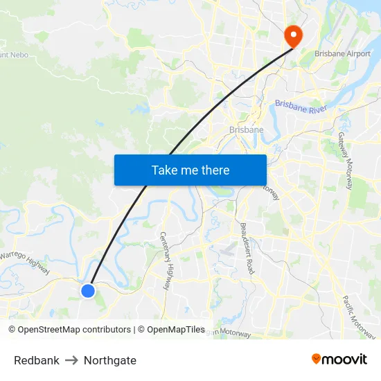 Redbank to Northgate map