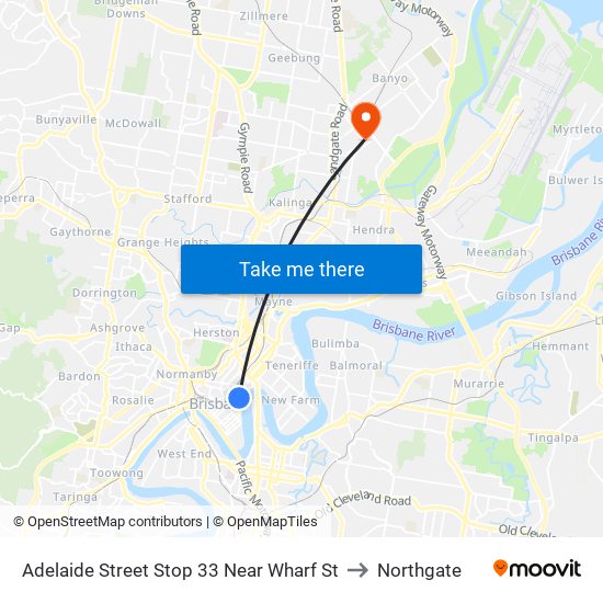 Adelaide Street Stop 33 Near Wharf St to Northgate map