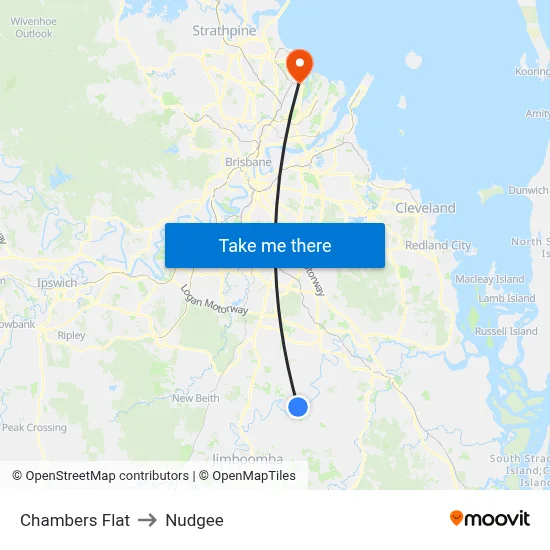 Chambers Flat to Nudgee map
