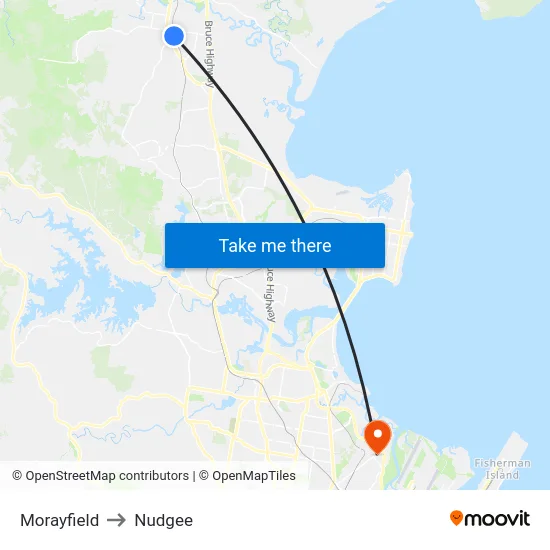 Morayfield to Nudgee map