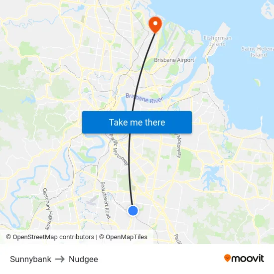 Sunnybank to Nudgee map