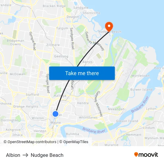 Albion to Nudgee Beach map
