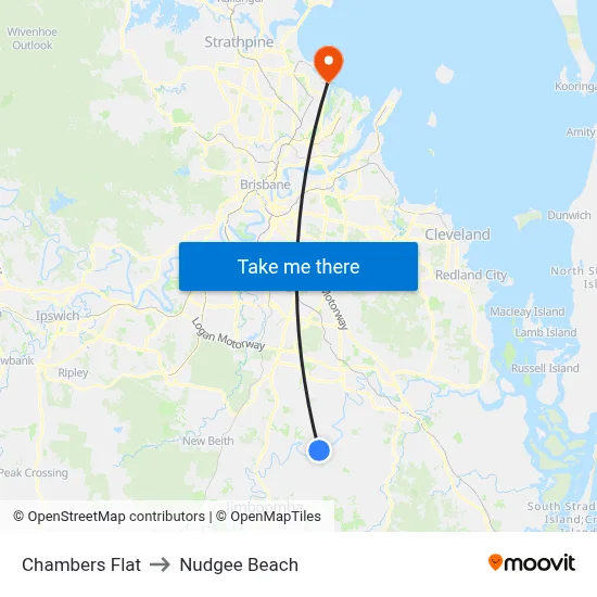 Chambers Flat to Nudgee Beach map