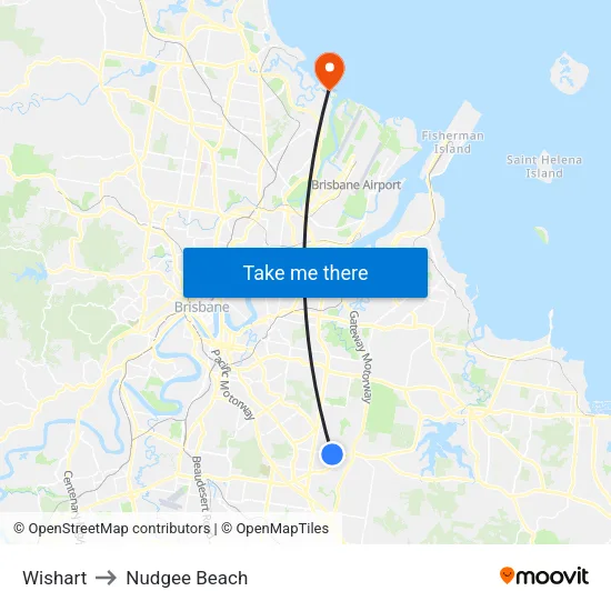 Wishart to Nudgee Beach map