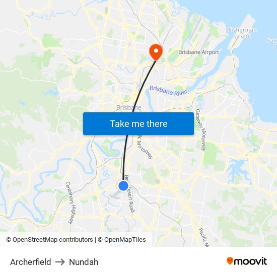 Archerfield to Nundah map