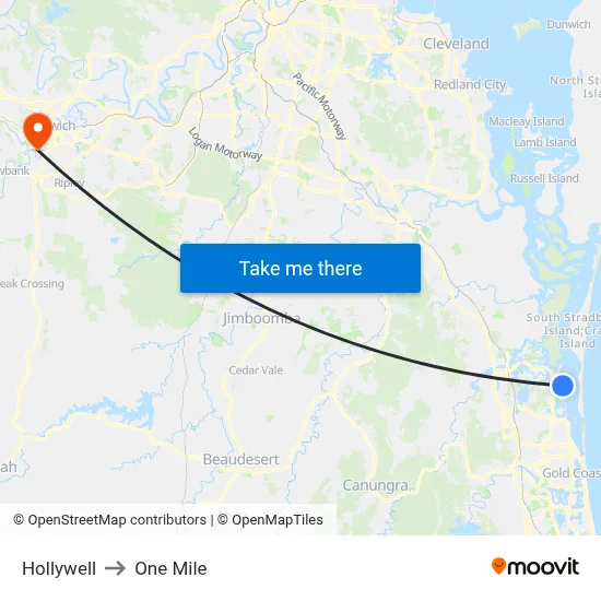 Hollywell to One Mile map