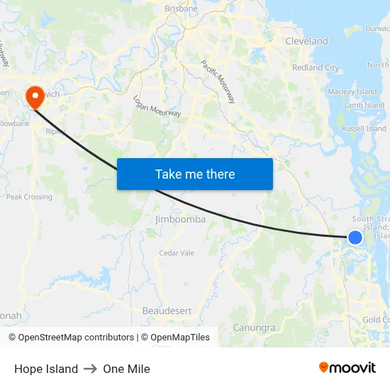 Hope Island to One Mile map